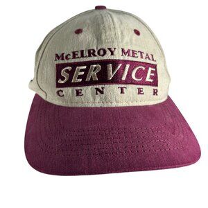 McElroy Metal Service Center Adjustable Baseball Hat Cap Tan Red USA NEW
